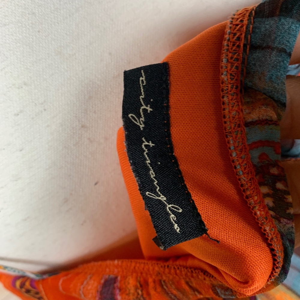 City Triangles Dress Women Medium Tribal‎ Bold Boho Blouson Mini Spaghetti Strap - Picture 6 of 9